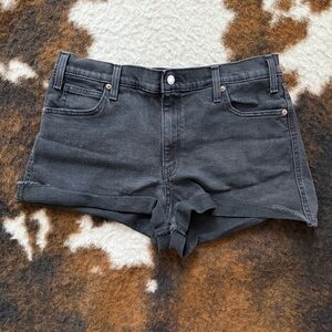 Signature by Levi Strauss Black Rolled-Hem Denim Shorts